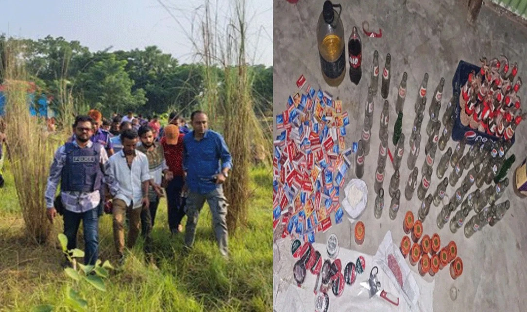 বিপুল পরিমাণ পেট্রোলবোমা ও হাতবোমাসহ গ্রেপ্তার ৩ যুবক